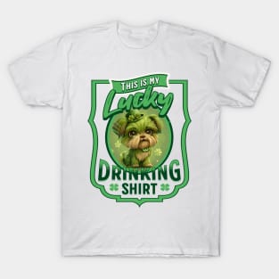 Cuty Doggy Lucky Drinking Shirt T-Shirt